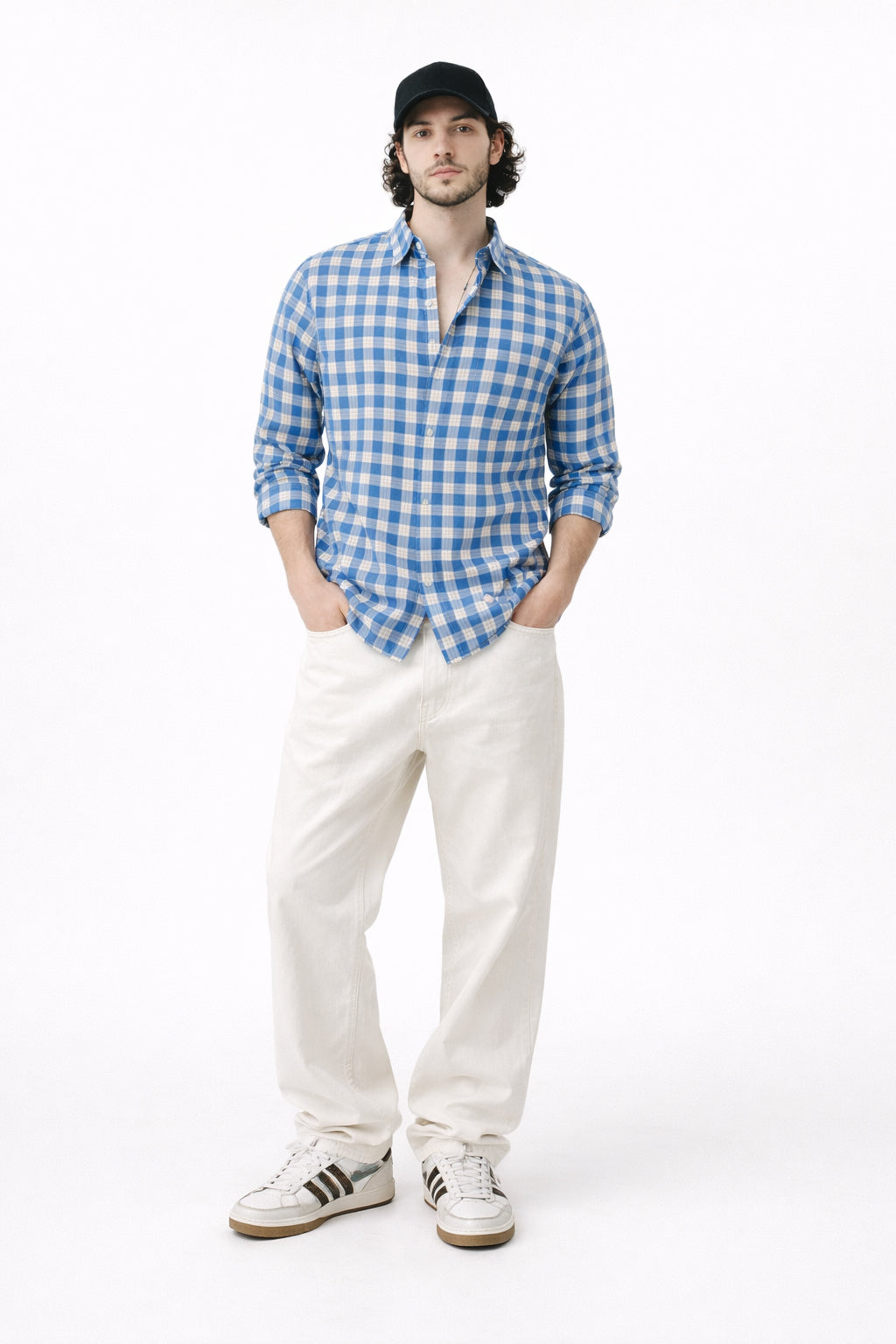 BLUE CHECKS REGULAR FIT CASUAL SHIRT