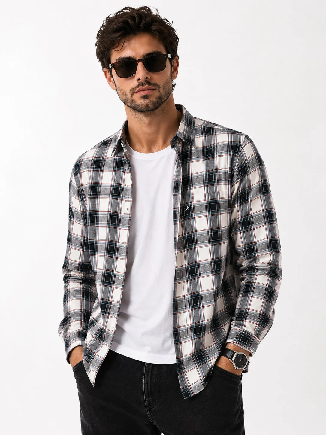 XKIND'S 100% COTTON SLIM FIT WHITE SHIRT