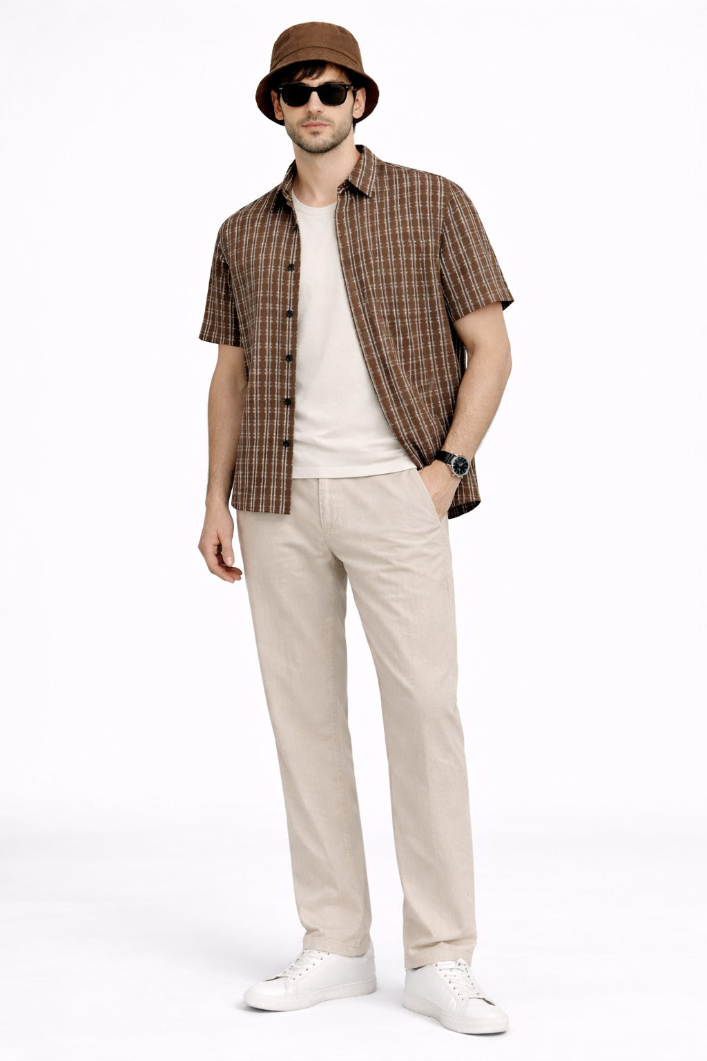 Cotton blend Regular fit short sleeve shirt