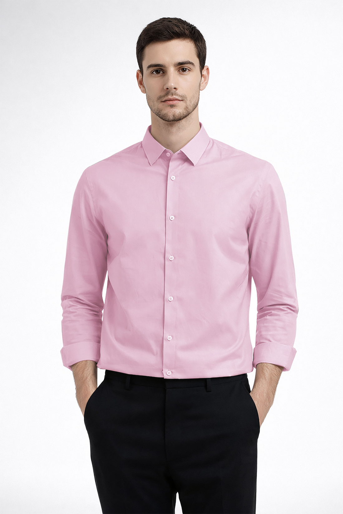 JONESBURG PINK TENCEL SLIM FIT FORMAL SHIRT