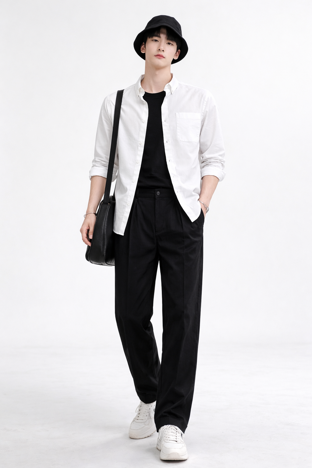 WHITE TWILL LYCRA SLIM FIT CASUAL SHIRT