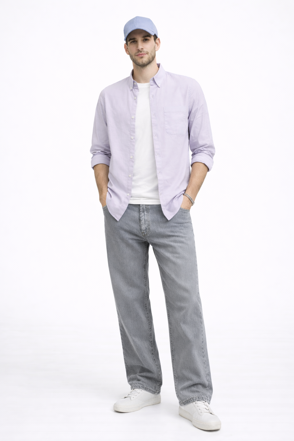 LAVENDER OXFORD REGULAR FIT CASUAL SHIRT