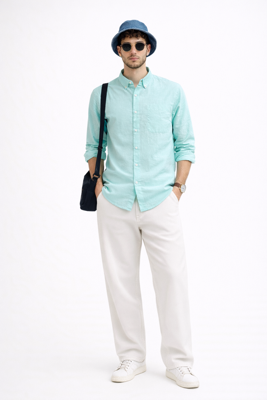 SEA GREEN OXFORD REGULAR FIT CASUAL SHIRT