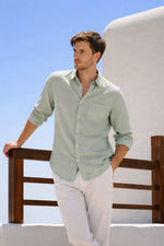 Pista Chambray Linen Regular Fit Shirt - Xkind