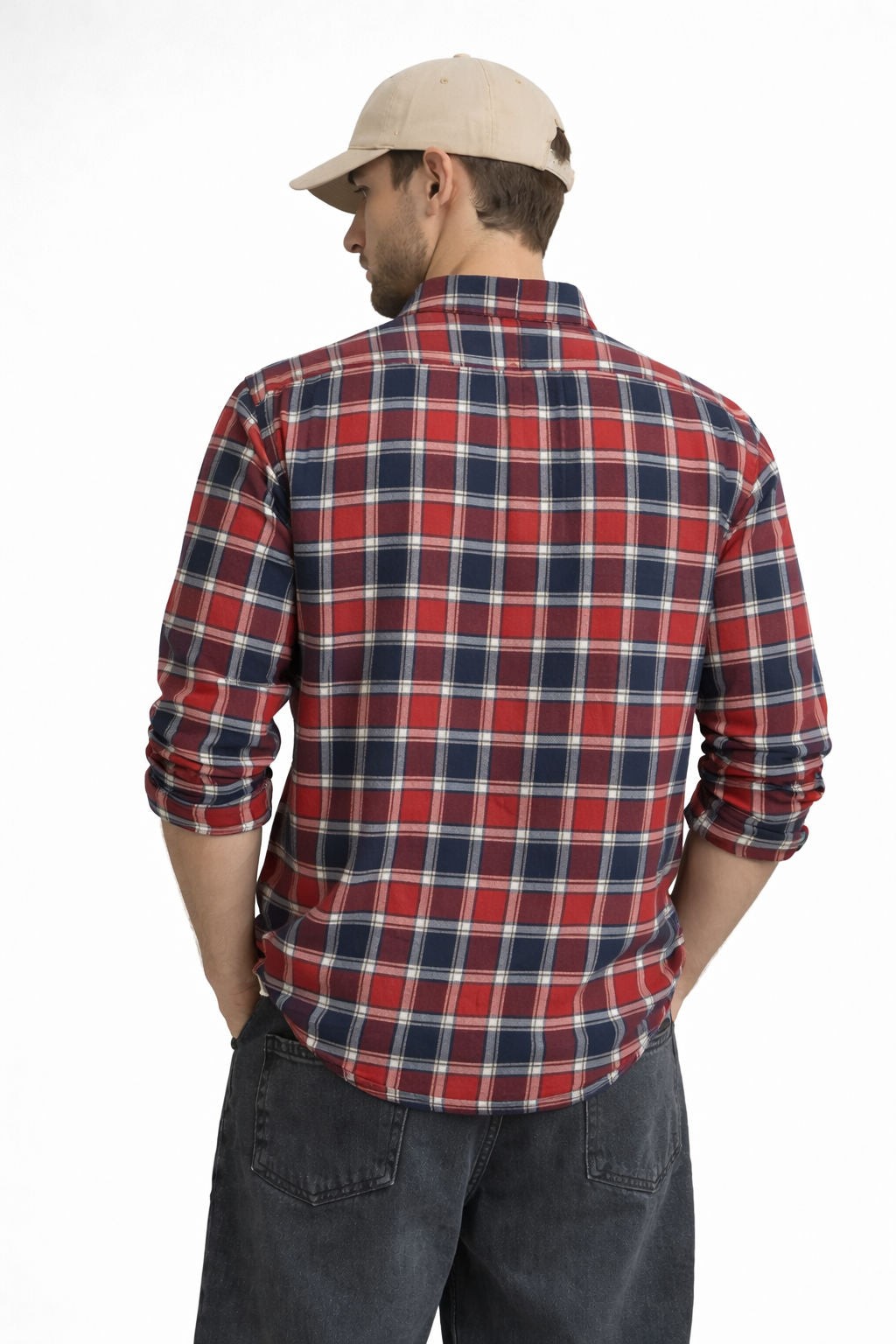 RED CHECKS REGULAR FIT CASUAL SHIRT