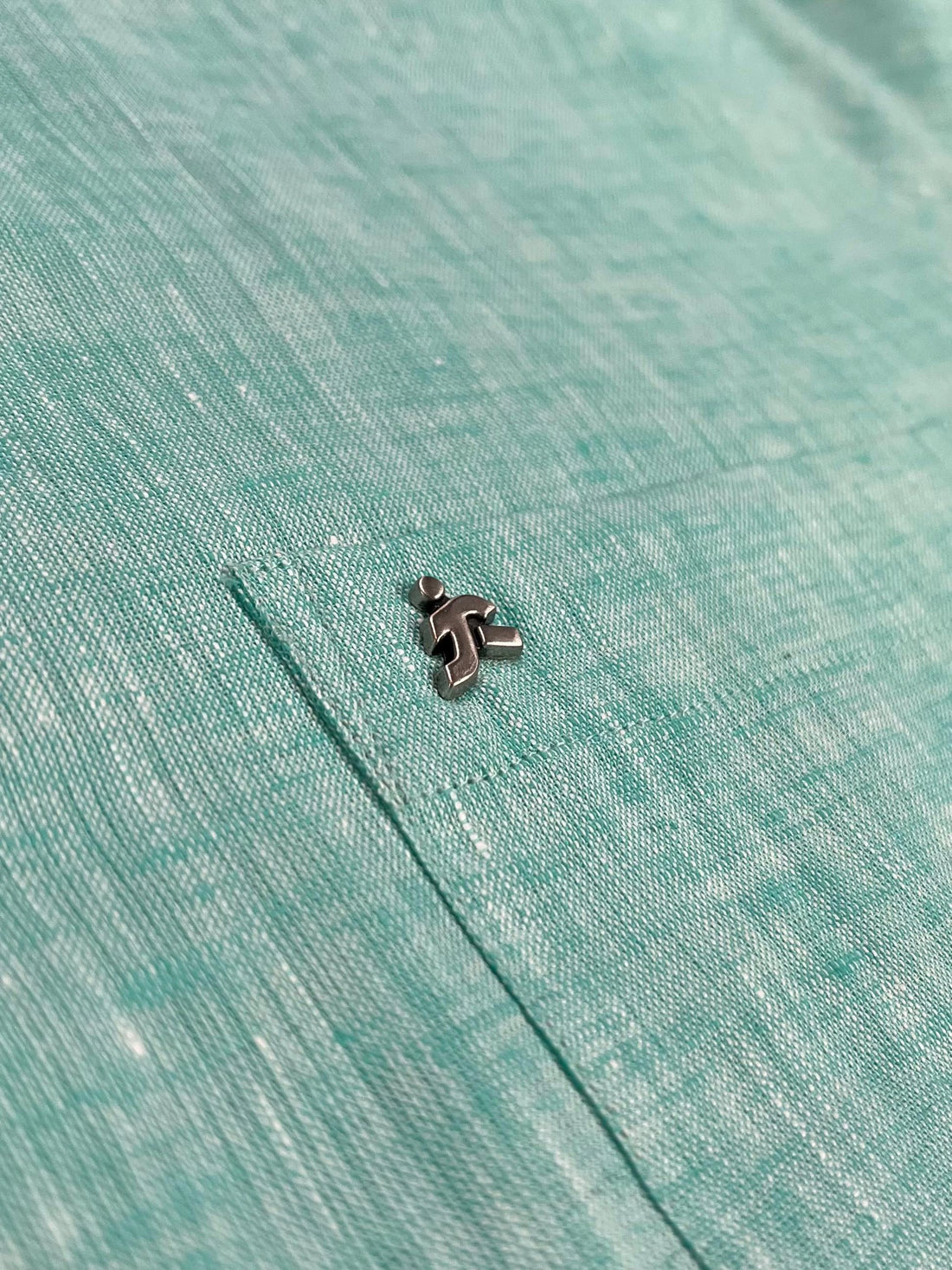 AQUA BLUE CHAMBRAY LINEN REGULAR FIT SHIRT