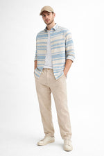 JACQUARD BLUE REGULAR FIT CASUAL SHIRT