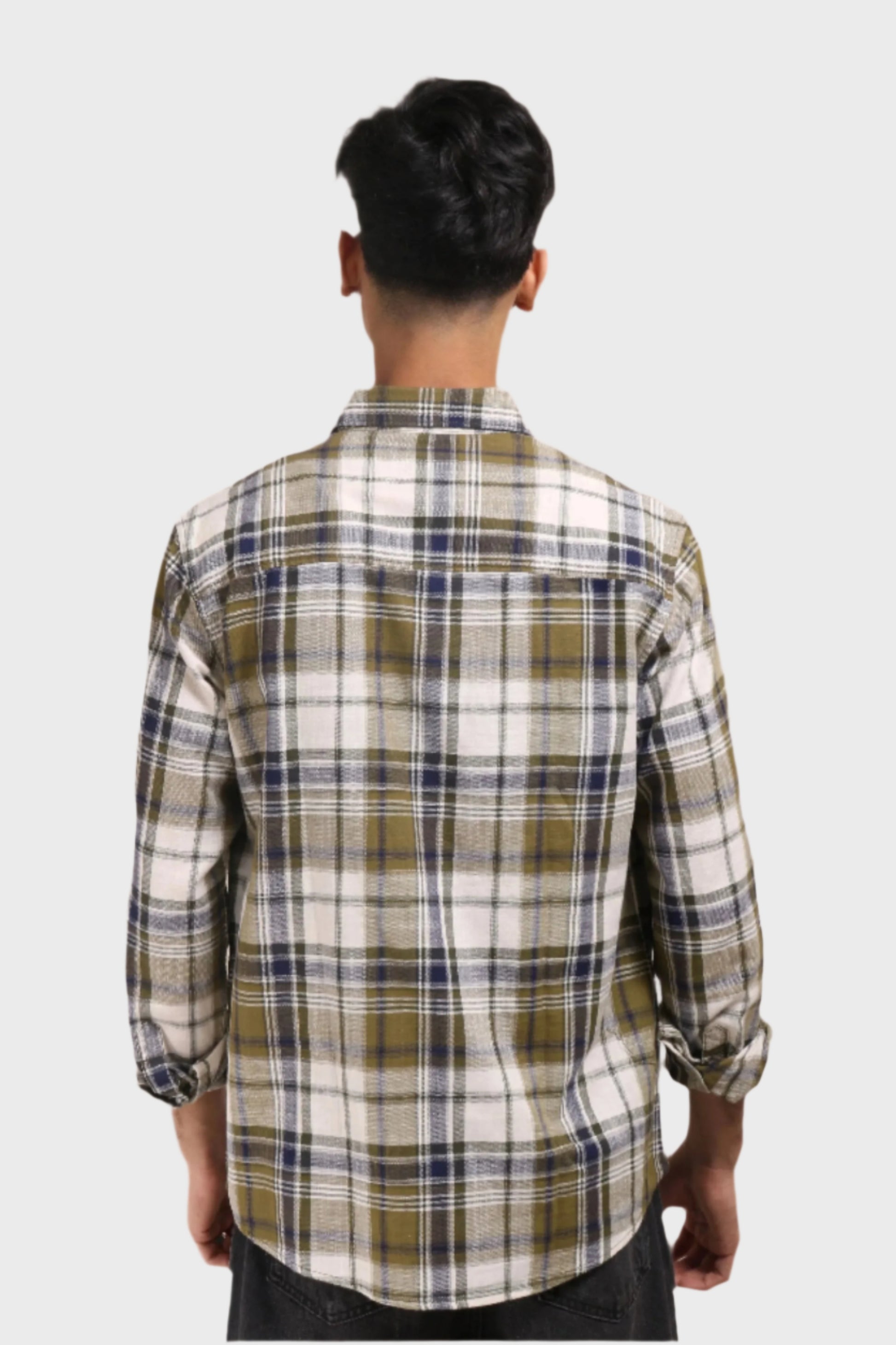 DARK GREEN CHECKS REGULAR FIT SHIRT - XKIND