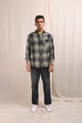 XKIND GREEN CHECKS REGULAR FIT SHIRT - XKIND