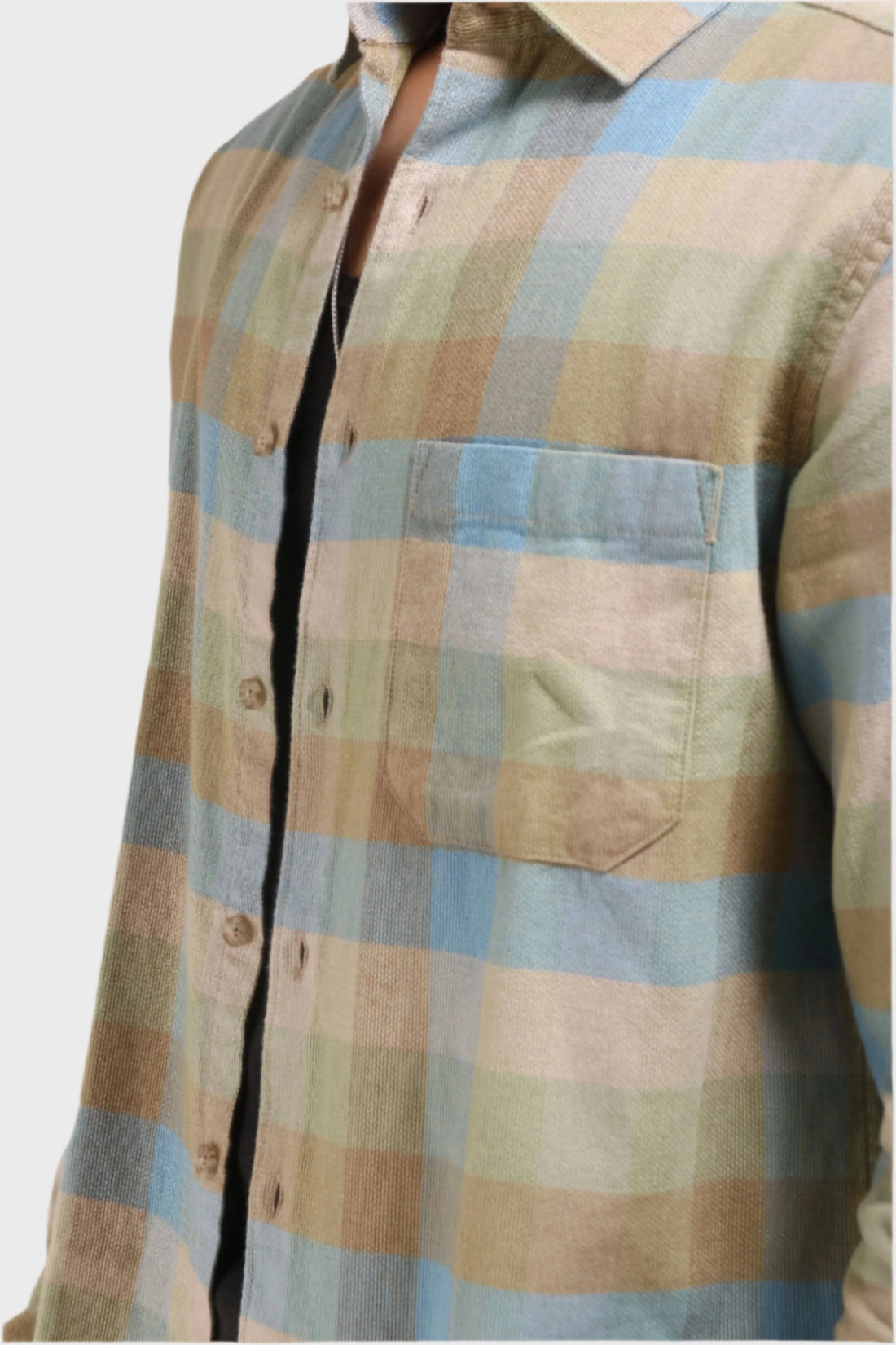 XKIND LIGHT GREEN CHECKS REGULAR FIT SHIRT - XKIND