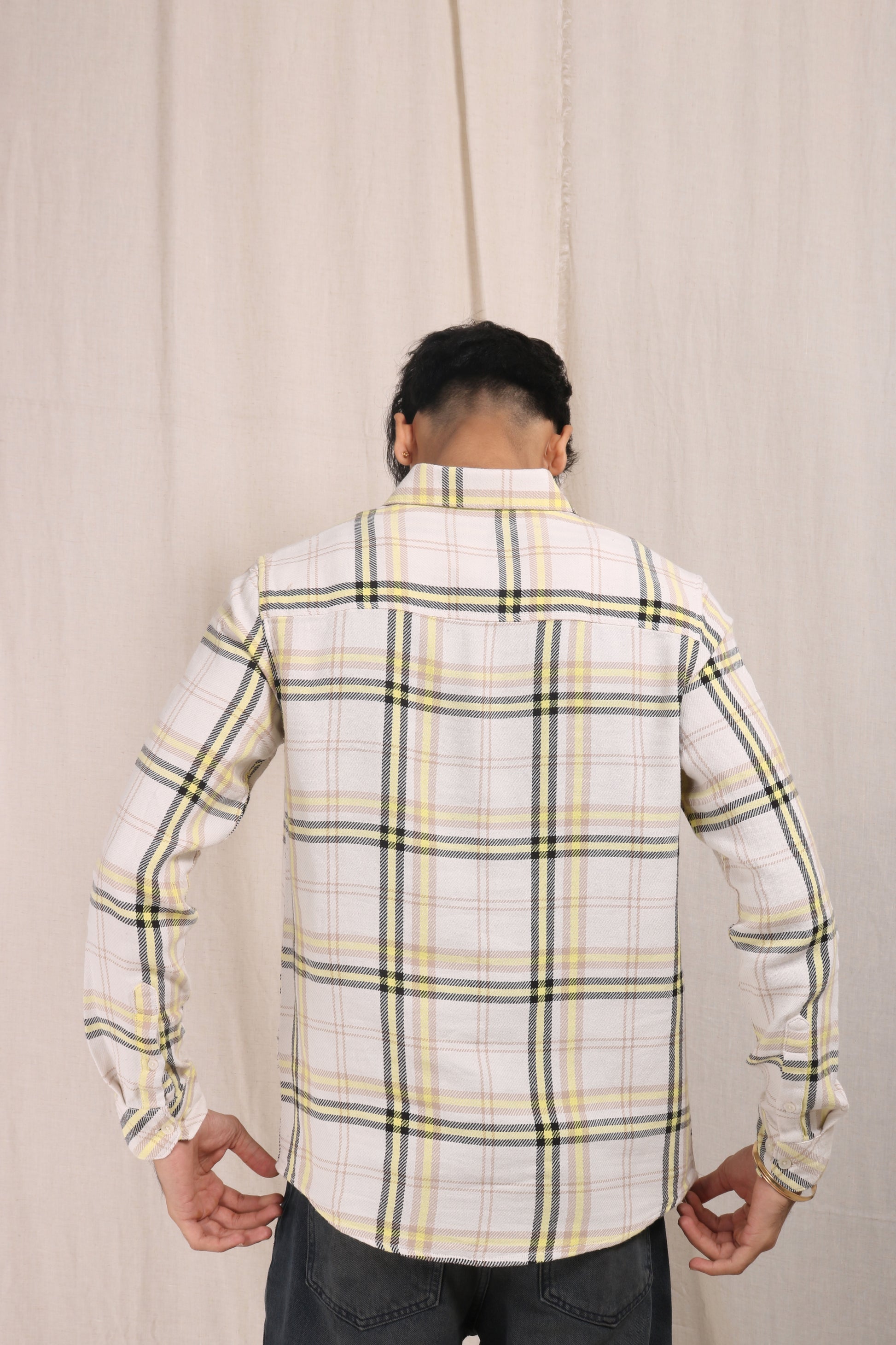 XKIND YELLOW CHECKS REGULAR FIT SHIRT - XKIND