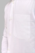 WHITE SATIN SLUB SLIM FIT SHIRT - XKIND