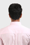 BABY PINK SATIN SLUB SLIM FIT SHIRT - XKIND