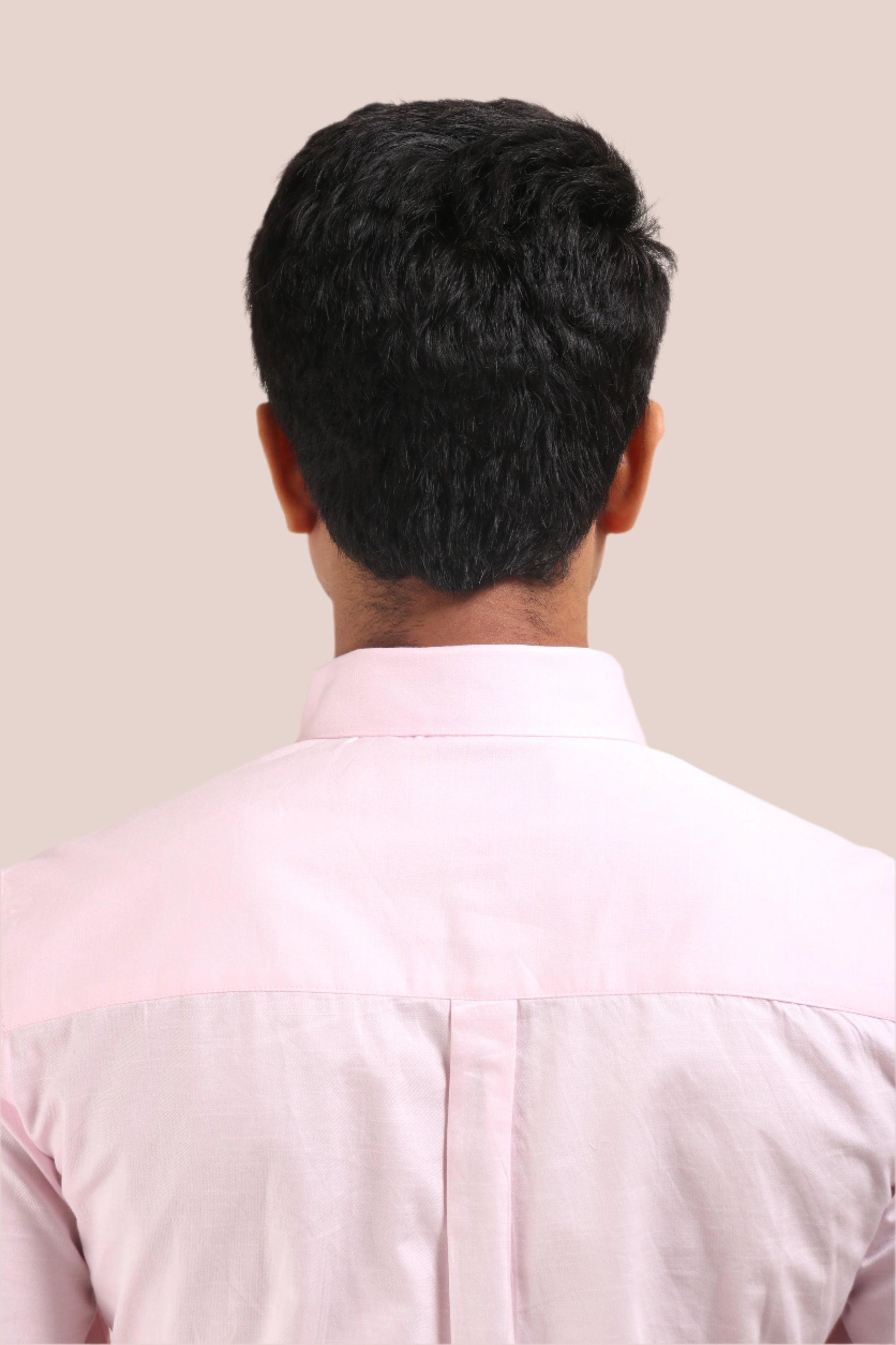 BABY PINK SATIN SLUB SLIM FIT SHIRT - XKIND