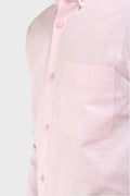 BABY PINK SATIN SLUB SLIM FIT SHIRT - XKIND