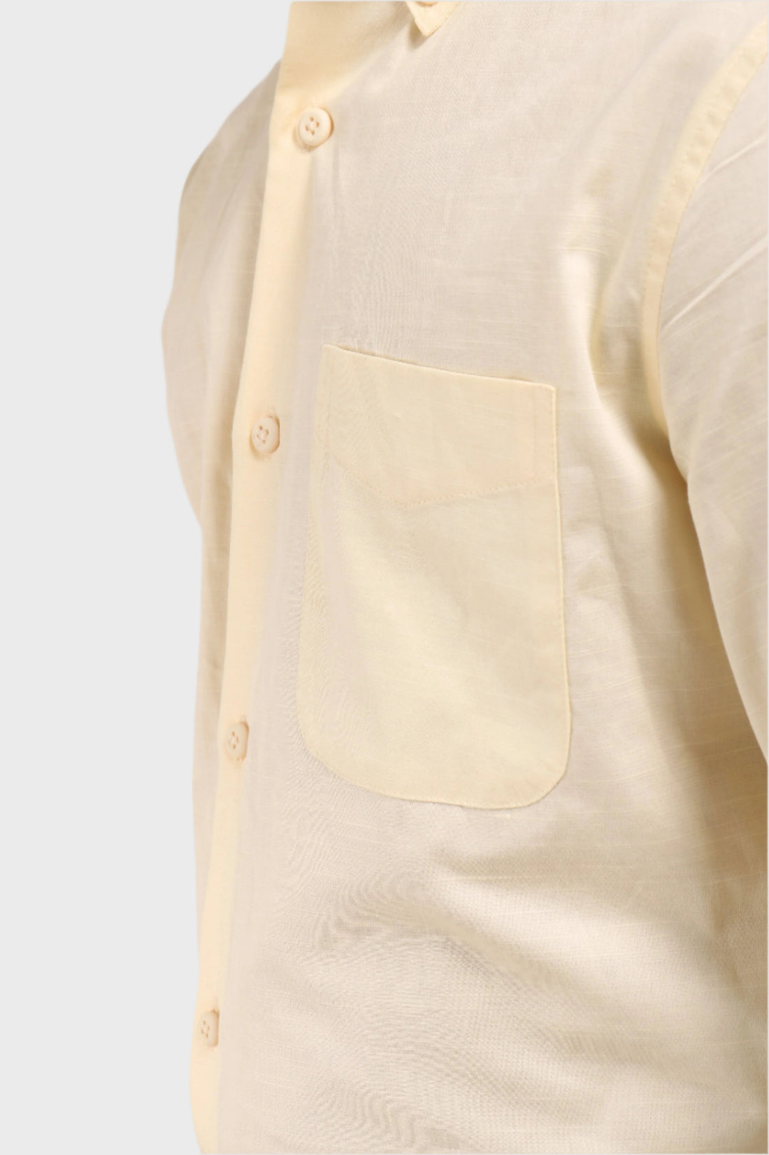 LIGHT YELLOW SATIN SLUB SLIM FIT SHIRT - XKIND