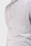 LIGHT GREY SATIN SLUB SLIM FIT SHIRT - XKIND