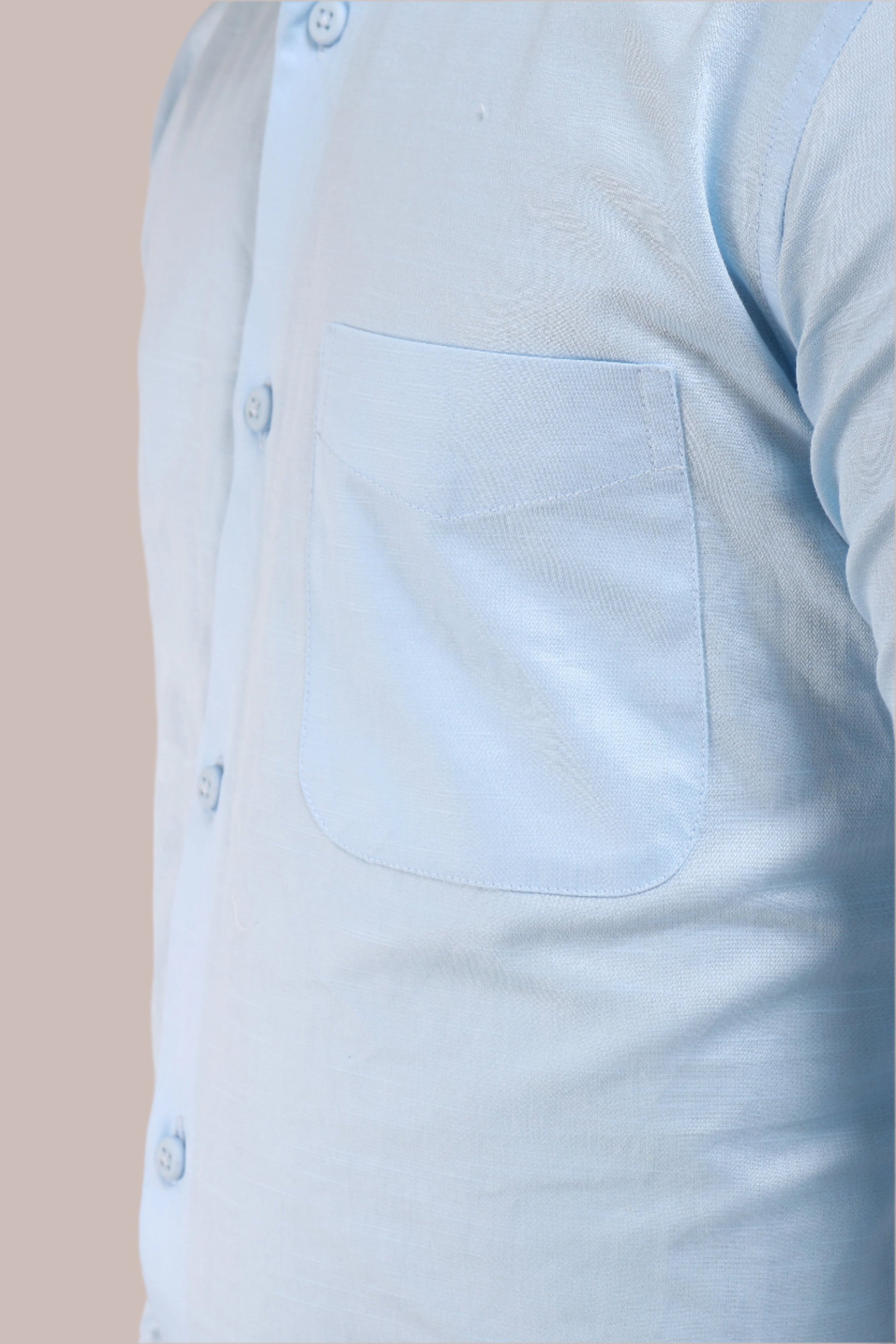 SKY BLUE SATIN SLUB SLIM FIT SHIRT - XKIND