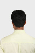 LEMON YELLOW SATIN SLUB SLIM FIT SHIRT - XKIND