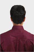 MAROON SATIN SLUB SLIM FIT SHIRT - XKIND