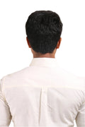 WHITE SATIN SLUB SLIM FIT SHIRT - XKIND