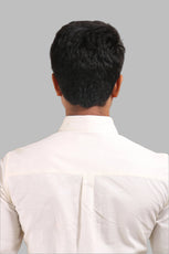 WHITE SATIN SLUB SLIM FIT SHIRT - XKIND