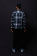 NAVY BLUE FLANNEL CHECKS REGULAR FIT SHIRT - XKIND