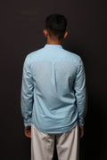 SKY BLUE SLUB SLIM FIT SHIRT - XKIND