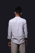 WHITE LINEN REGULAR FIT SHIRT - XKIND