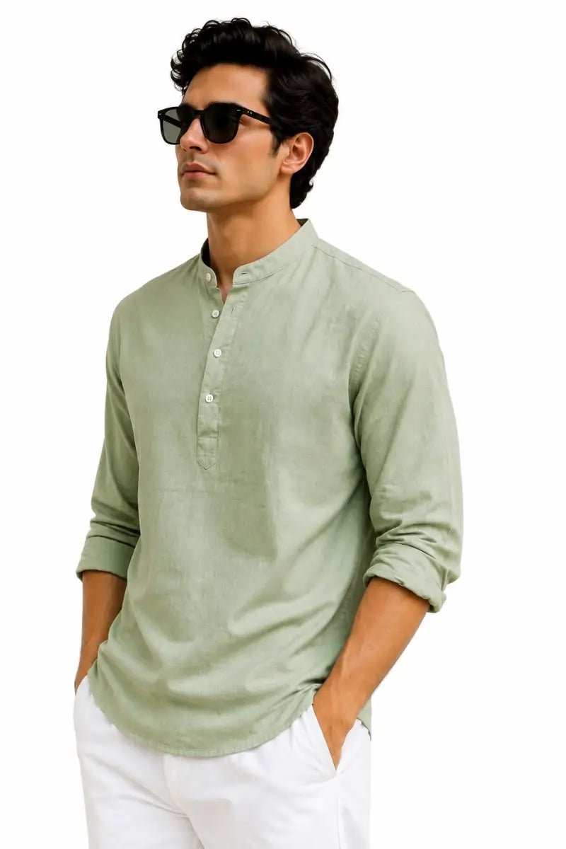 Pista Mandarin Polo Shirt Relaxed Fit - XKIND