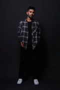 BLACK CHECKS REGULAR FIT SHIRT - XKIND