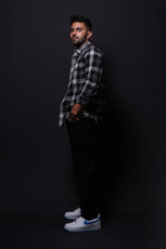 BLACK CHECKS REGULAR FIT SHIRT - XKIND