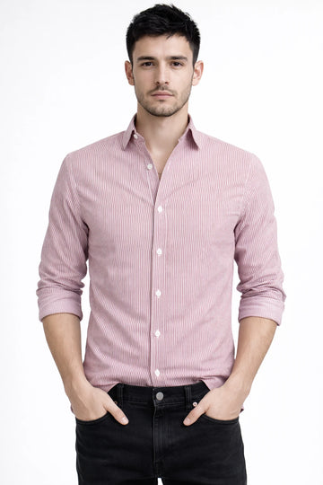 PINK STRIPE SLIM FIT SHIRT (Copy)