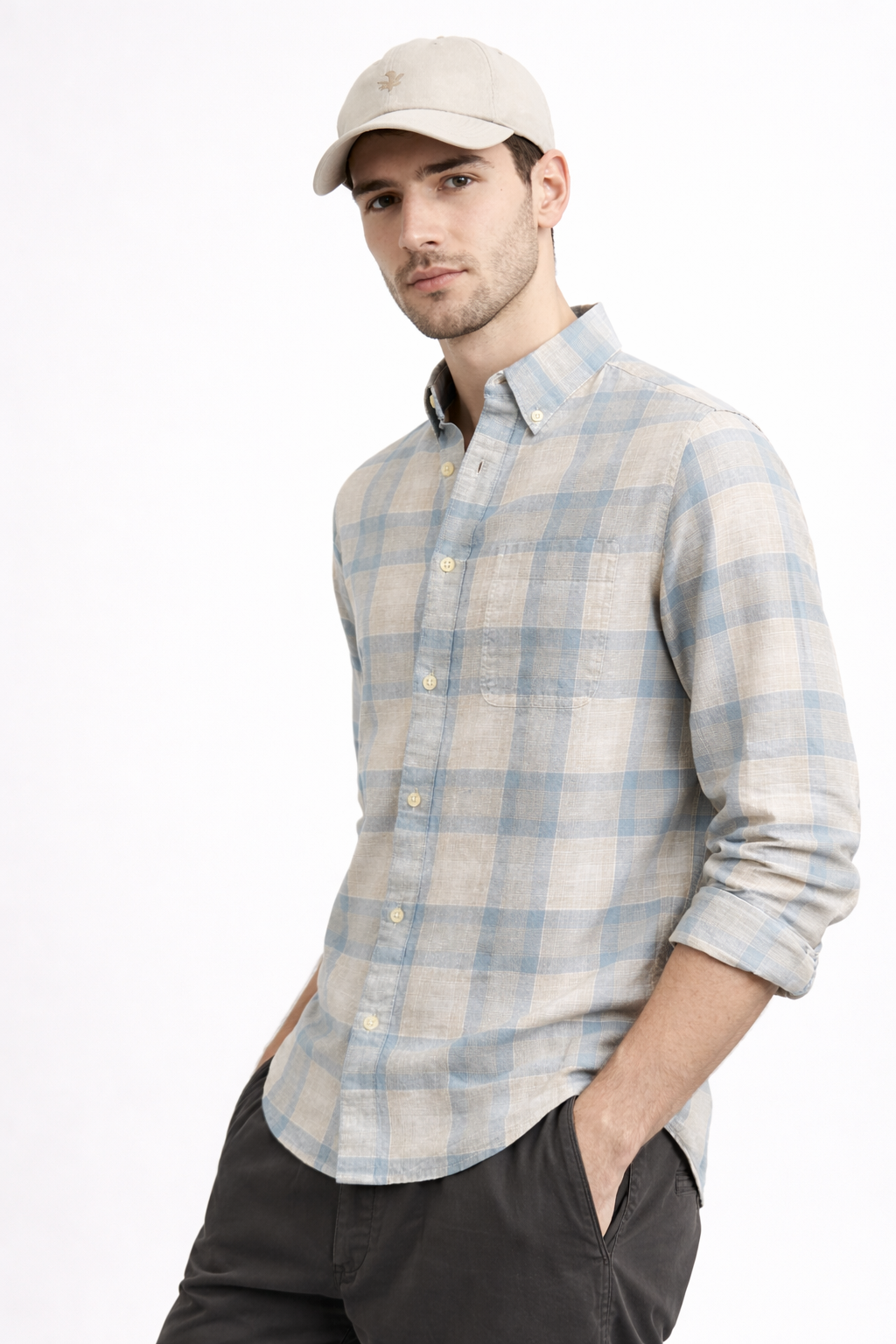 BLUE CHECKS REGULAR FIT CASUAL SHIRT