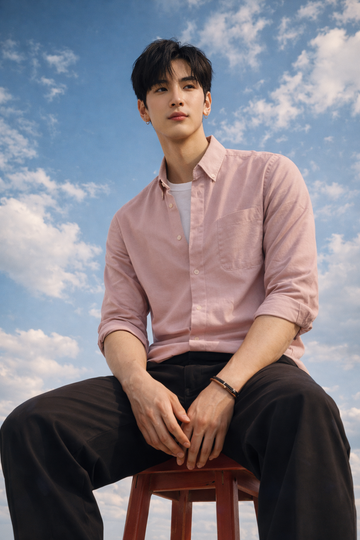 MAUVE TWILL LYCRA SLIM FIT CASUAL SHIRT