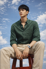 OLIVE TWILL LYCRA SLIM FIT CASUAL SHIRT