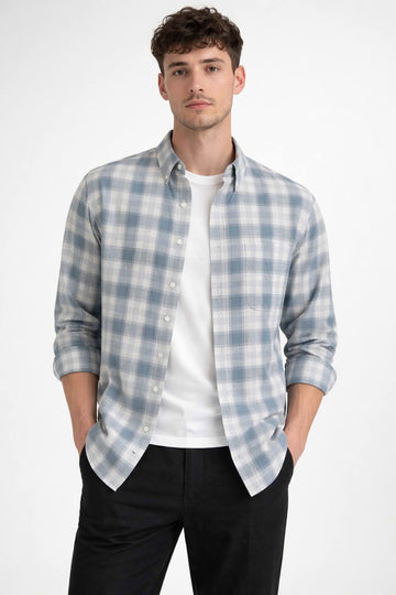 BLUE CHECKS REGULAR FIT CASUAL SHIRT