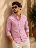 MAUVE TWILL LYCRA SLIM FIT CASUAL SHIRT