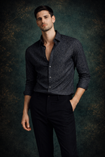JONESBURG GREY JACQUARD SLIM FIT FORMAL SHIRT