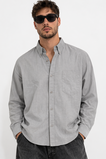 GREY OXFORD REGULAR FIT SHIRT