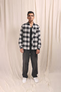 XKIND BLACK FLANNEL CHECKS REGULAR FIT SHIRT - XKIND