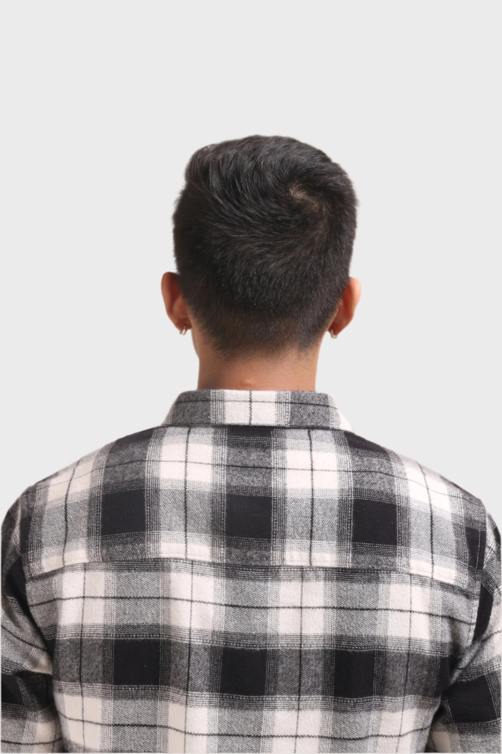 XKIND BLACK FLANNEL CHECKS REGULAR FIT SHIRT - XKIND