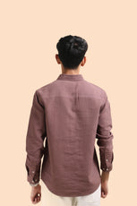 XKIND BROWN CRUSH WRINKLED LOOK REGULAR FIT SHIRT - XKIND