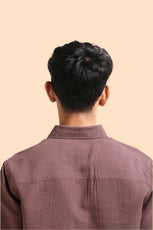 XKIND BROWN CRUSH WRINKLED LOOK REGULAR FIT SHIRT - XKIND