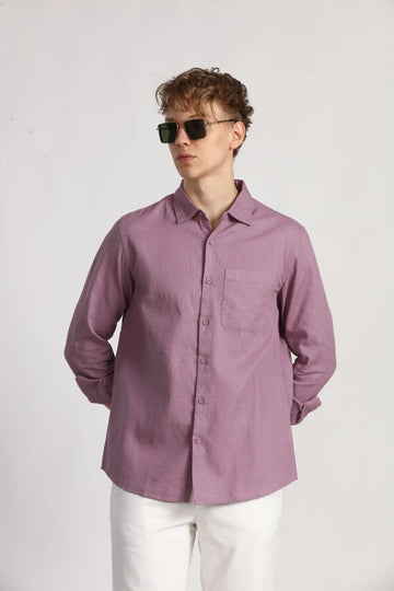 LAVENDER CROPPED FIT TEXTURED SHIRT