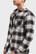 XKIND BLACK FLANNEL CHECKS REGULAR FIT SHIRT - XKIND