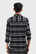 XKIND BLACK FINE CORDUROY CHECKS REGULAR FIT SHIRT - XKIND