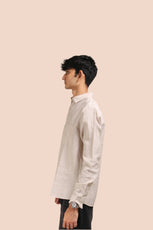 XKIND BEIGE CRUSH WRINKLED LOOK REGULAR FIT SHIRT - XKIND