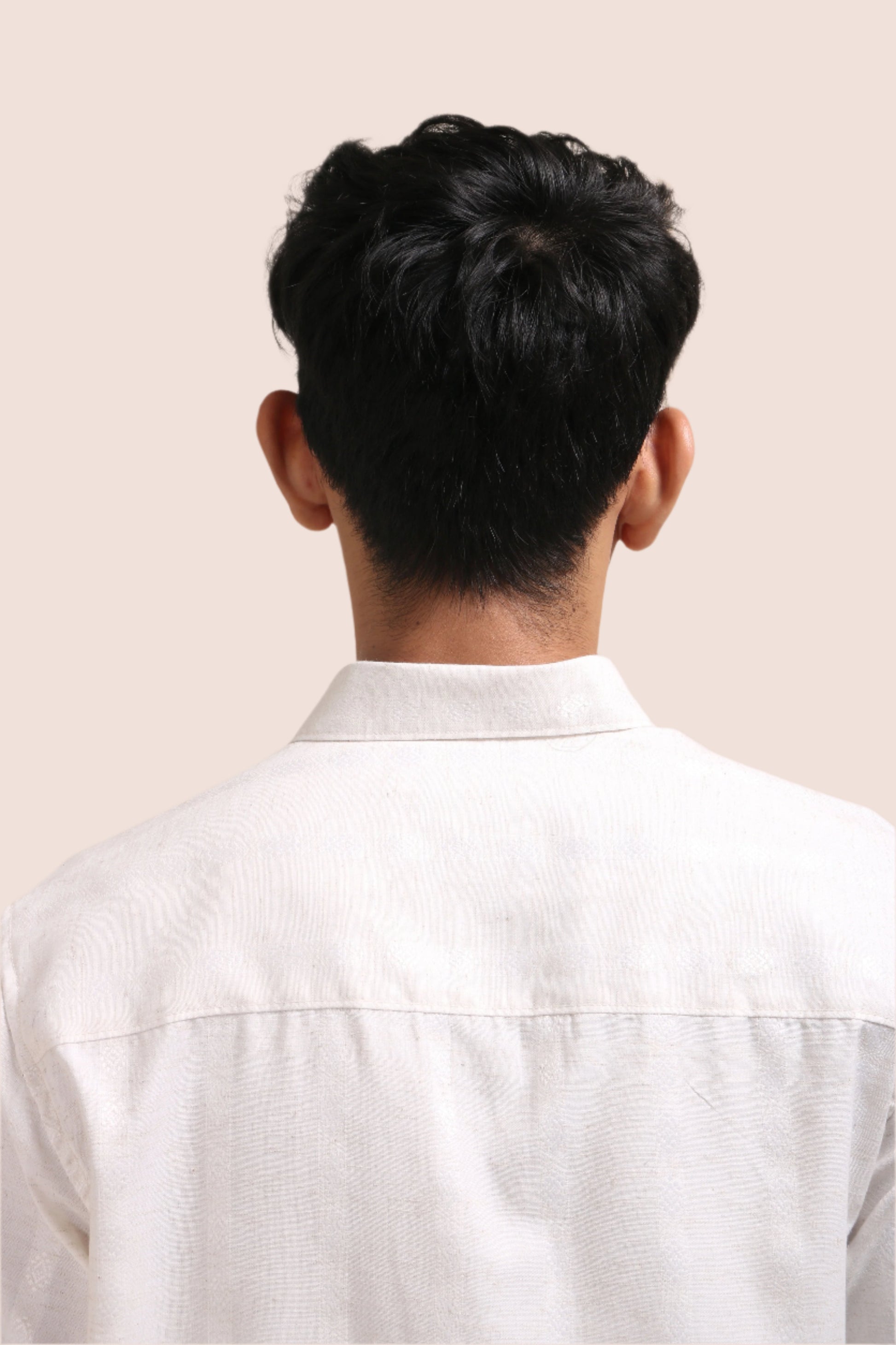 XKIND OFF WHITE SELF STRIPES REGULAR FIT SHIRT - XKIND