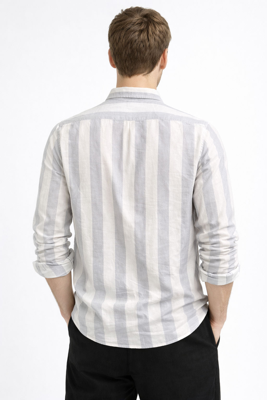 GREY STRIPE REGULAR FIT CASUAL SHIRT